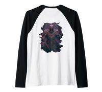 Backprint Il Cavaliere Nero del Destino Oscuro Maglia con Maniche Raglan