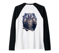 Backprint Il Cavaliere Oscuro del Potere e del misticismo Maglia con Maniche Raglan