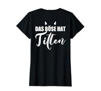 Backprint il male ha le tette tette seni bosom divertente Maglietta