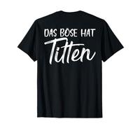 Backprint Il Male ha Le Tette Tette Seni Bosom Divertente Maglietta