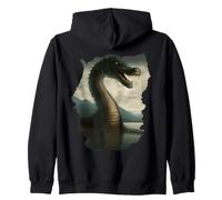 Backprint Il misterioso Mostro di Loch Ness Felpa con Cappuccio
