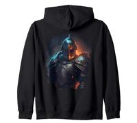 Backprint Il Mistico Cavaliere nel Mondo Fantastico Felpa con Cappuccio