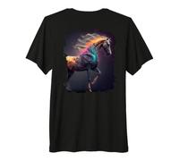Backprint Il Mistico Cavallo Arcobaleno un'avventura Maglietta Premium