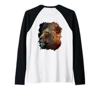Backprint Il Mistico Forte re del Deserto e della Natura Maglia con Maniche Raglan
