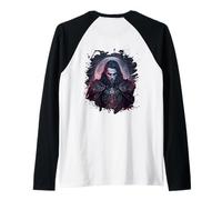 Backprint Il Vampiro Un mistero degli inferi Fantasy Maglia con Maniche Raglan