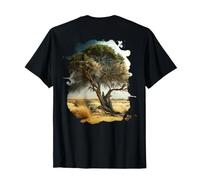 Backprint Il Vecchio Albero nella Savana è Un Simbolo della Maglietta
