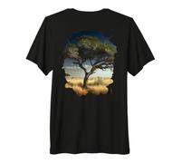 Backprint Il Vecchio Albero nella Savana è Un Simbolo Natura Maglietta Premium