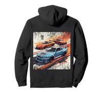 Backprint JDM Legends Race Drift Cars Giappone Mercato Interno Felpa con Cappuccio