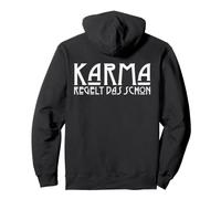 Backprint Karma risolve quell'incantesimo di Giustizia Felpa con Cappuccio