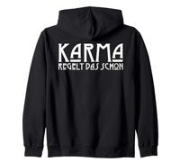 Backprint Karma risolve quell'incantesimo di Giustizia Felpa con Cappuccio