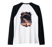 Backprint La meraviglia galattica cosmica nello Spazio Maglia con Maniche Raglan