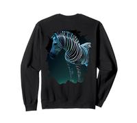 Backprint La mistica Zebra Colorata Una Leggenda Selvaggio Felpa