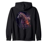 Backprint La mistica Zebra Colorata Una Leggenda Selvaggio Felpa con Cappuccio