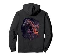 Backprint La mistica Zebra Colorata Una Leggenda Selvaggio Felpa con Cappuccio