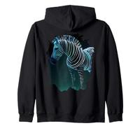 Backprint La mistica Zebra Colorata Una Leggenda Selvaggio Felpa con Cappuccio