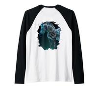 Backprint La mistica Zebra Colorata Una Leggenda Selvaggio Maglia con Maniche Raglan