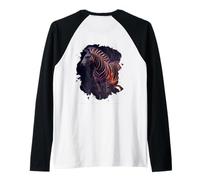 Backprint La mistica Zebra Colorata Una Leggenda Selvaggio Maglia con Maniche Raglan