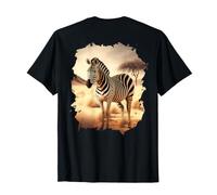 Backprint La Zebra nella Savana libertà nella Natura Maglietta