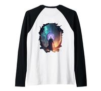 Backprint L'avventura del Mago e Il portale Mistico Maglia con Maniche Raglan