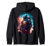 Backprint L'orso epico Come guardiano e protettore del Mondo Felpa con Cappuccio