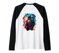 Backprint L'orso epico Come guardiano e protettore del Mondo Maglia con Maniche Raglan