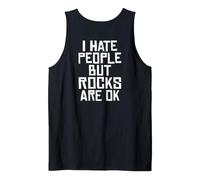 Backprint Odio Le Persone ma Le Rocce Sono Ok Schwarzer Canotta