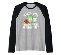Backprint perché la Birra se c'è Anche Äbbelwoi Maglia con Maniche Raglan