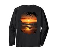 Backprint Spiaggia da Sogno Tropicale Relax sul Mare Onde Maglia a Manica