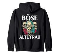 Backprint - Stampa con Scritta Böse Alten Frau ältere Frauen Die Sarcamus Felpa con Cappuccio