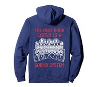 Backprint Tekno Only A Soundsystem is a Good System Felpa con Cappuccio, Unisex per Adulti, Navy, L