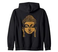 Backprint Testa di Buddha Siddhartha Gautama Felpa con Cappuccio