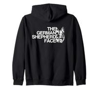 Backprint The German Shepherd Face - Cane Pastore Tedesco Felpa con Cappuccio