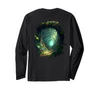 Backprint Un Percorso Attraverso magia del Bosco incantato Maglia a Manica