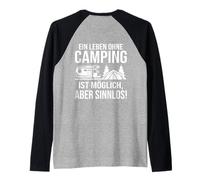Backprint Una Vita Senza Campeggio è Possibile ma priva di Maglia con Maniche Raglan