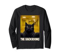 Backrooms Cat Selfie: Eerie Liminal Space Horror Maglia a Manica