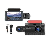 Backup Parcheggio Registratore Di Guida DVR Per Auto Con Doppia Lente 3" Telecamera Anteriore Interna Ampio Angolo Parcheggio Retromarcia Telecamera Posteriore(None)