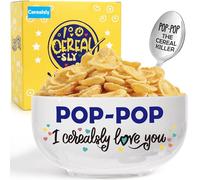 BackURyear Pop-Pop Regali per la festa del papà, divertente regalo pop pop per nonno compleanno da nipoti nipote, ciotola in ceramica per cereali, POP-POP I Cerealsly Love You