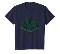 Backwoods Rebel: Rugged Outdoorsman Adventure Spirit Maglietta, Bambini, Navy, 2 Anni