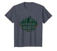 Backwoods Rebel: Rugged Outdoorsman Adventure Spirit Maglietta, Bambini, Pervinca, 2 Anni