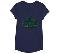 Backwoods Rebel: Rugged Outdoorsman Adventure Spirit Maglietta, Ragazze, Navy, M