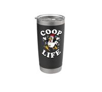 Backyard Chicken Coop Life Retro Rubber Hose Cartoon Bicchiere termico in acciaio inox doppia parete