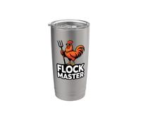 Backyard Chicken Farmer Flock Master Rooster Pitchfork Bicchiere termico in acciaio inox doppia parete