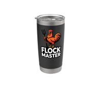 Backyard Chicken Farmer Flock Master Rooster Pitchfork Bicchiere termico in acciaio inox doppia parete