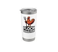 Backyard Chicken Farmer Flock Master Rooster Pitchfork Bicchiere termico in acciaio inox doppia parete