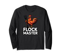 Backyard Chicken Farmer Flock Master Rooster Pitchfork Maglia a Manica