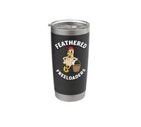 Backyard Chicken Feathered Freeloaders Retro Cartoon Hen Bicchiere termico in acciaio inox doppia parete