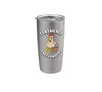 Backyard Chicken Feathered Freeloaders Retro Cartoon Hen Bicchiere termico in acciaio inox doppia parete