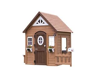 Backyard Discovery Aspen Casetta per bambini in legno | Casetta Bambini Giardino, Casetta Giardino Bambini | Casetta Giocattolo da Giardino con cucina in ccessori - 130 x 200 x 170 cm - 2/10 anni
