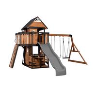 Backyard Discovery Canyon Cr rrampicata per Bambini / Casetta in Legno | Include altalene / scivolo / parete da arrampicata / tavolo da picnic | Per esterni, in giardino