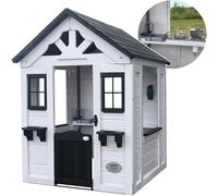 Backyard Discovery Sweetwater - Casetta per bambini in legno | Resistente alle intemperie, Casetta in legno/Casetta in Legno per Bambini, Casetta bambini in legno per esterni | Grigia e bianca